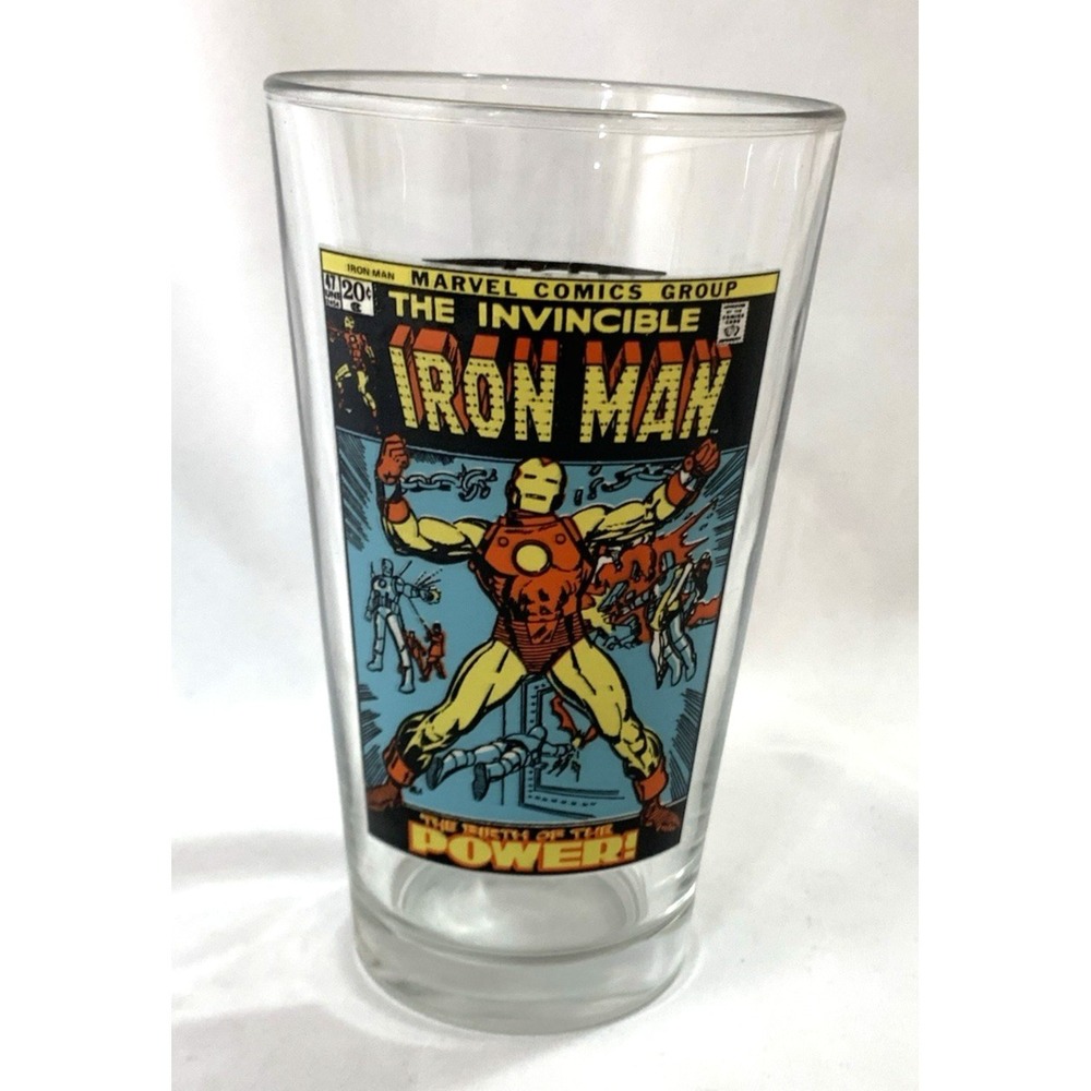 Marvel Comics‎ Iron Man Glass Tumbler 16 fl oz Origin #47 The Birth of the Power